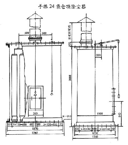 倉頂<a href='/hyxw/budaiccq .html'>除塵器</a>結構圖